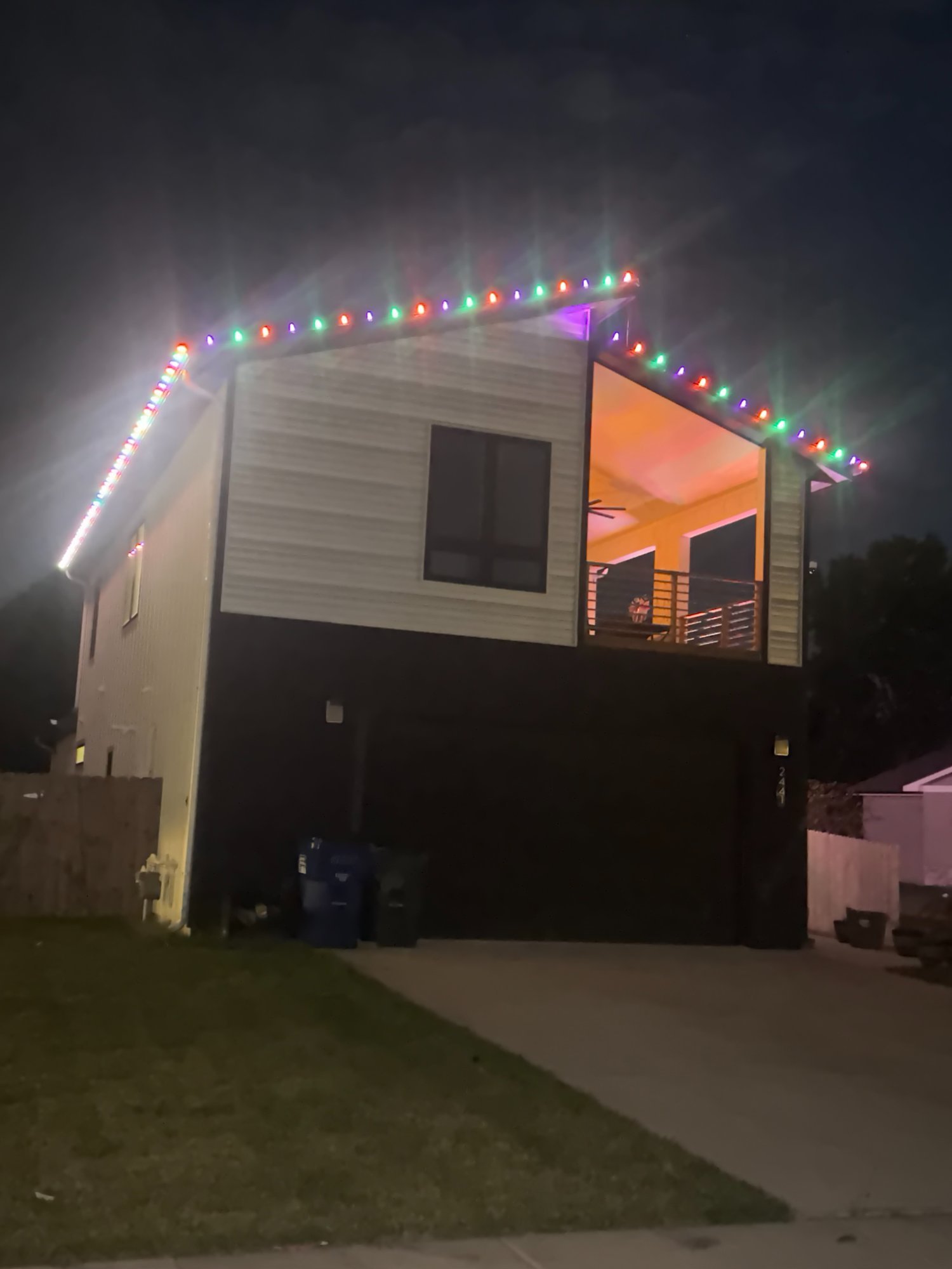 Multicolor permanent lights modern home